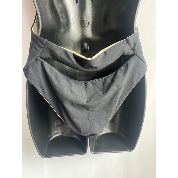 Reversible One Piece Swimsuit Black Beige Size S Plunging Open Back Minimalist - Picture 6 of 12